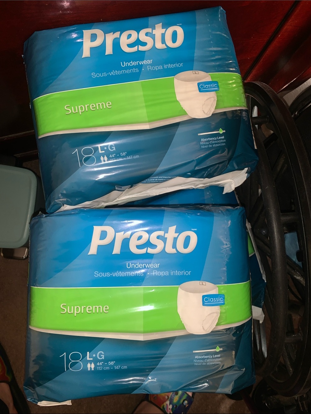 Presto Underwear Extra Heavy Absorbency adult diapers 3 packs of 18